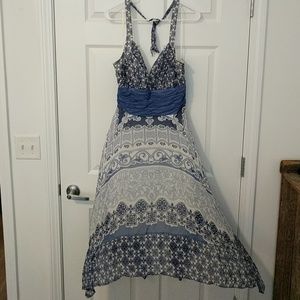 Handkerchief hem halter dress